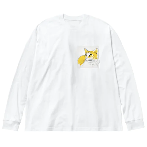 猫スケッチ　たまにゃん 루즈핏 롱 슬리브 티셔츠