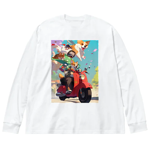 ワンちゃん休日を楽しむ　なでしこ1478 Big Long Sleeve T-Shirt