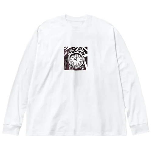 モノクロ時計 ビッグシルエットロングスリーブTシャツ