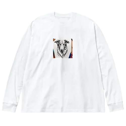  ボルゾイ（犬）をモチーフにしたわんちゃんNo.2 Big Long Sleeve T-Shirt