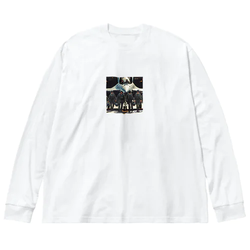 軍用機へと乗り込むパイロット Big Long Sleeve T-Shirt