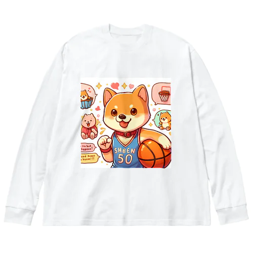 バスケットボール犬　SHBEN Big Long Sleeve T-Shirt