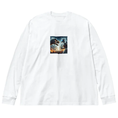 恐竜vsロボット Big Long Sleeve T-Shirt