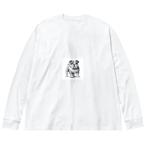 かわいいブルドッグ ビッグシルエットロングスリーブTシャツ