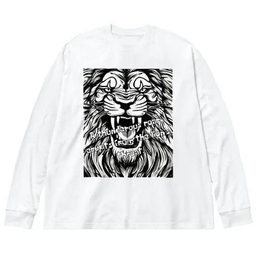 荘厳なる支配者：モノトーンのライオンの描画 Big Long Sleeve T-Shirt