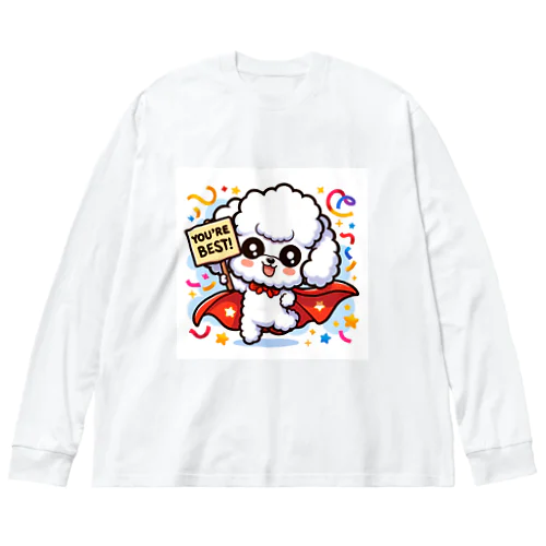 トイプードルがシックなマントを着こなしている！ Big Long Sleeve T-Shirt