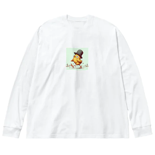 ピヨピヨ歩きましょ ビッグシルエットロングスリーブTシャツ