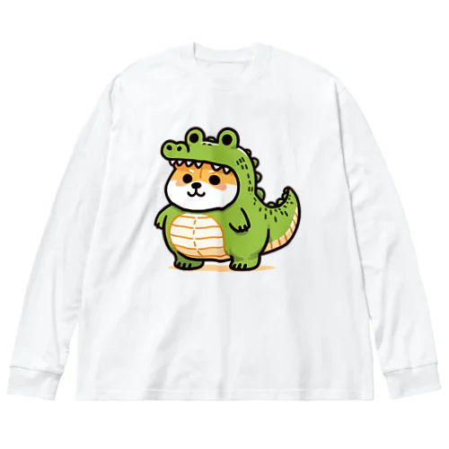 ワニの着ぐるみを着た柴犬のイラスト Big Long Sleeve T-Shirt