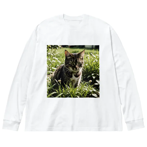 草むらの猫 Big Long Sleeve T-Shirt