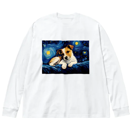 【星降る夜 - ジャックラッセルテリア犬の子犬 No.1】 Big Long Sleeve T-Shirt