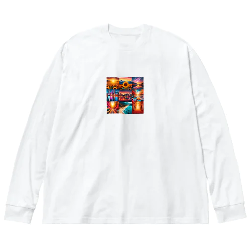 カラフル背景 Big Long Sleeve T-Shirt