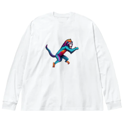 カラフルなマンドリル Big Long Sleeve T-Shirt