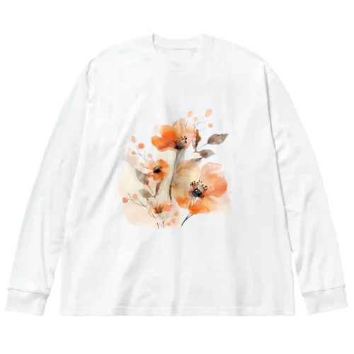 水彩風の花イラスト Big Long Sleeve T-Shirt