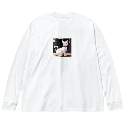 癒しの猫 ビッグシルエットロングスリーブTシャツ