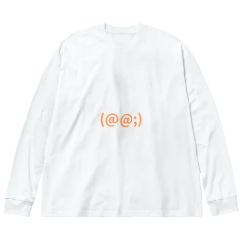 かおもじ　焦り ビッグシルエットロングスリーブTシャツ