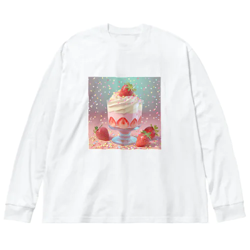 クリームストロベリーパフェ ビッグシルエットロングスリーブTシャツ