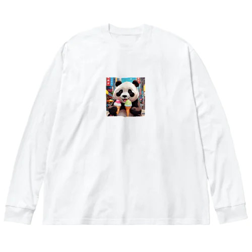 アイスクリームをもらって嬉しいパンダ Big Long Sleeve T-Shirt