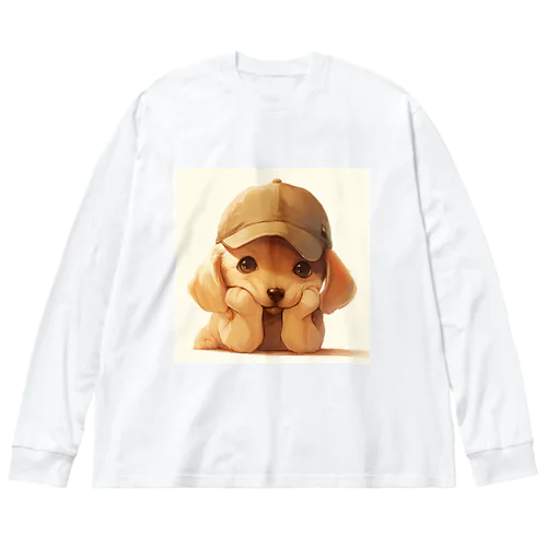 キャプをかぶった可愛い子犬 Marsa 106 Big Long Sleeve T-Shirt