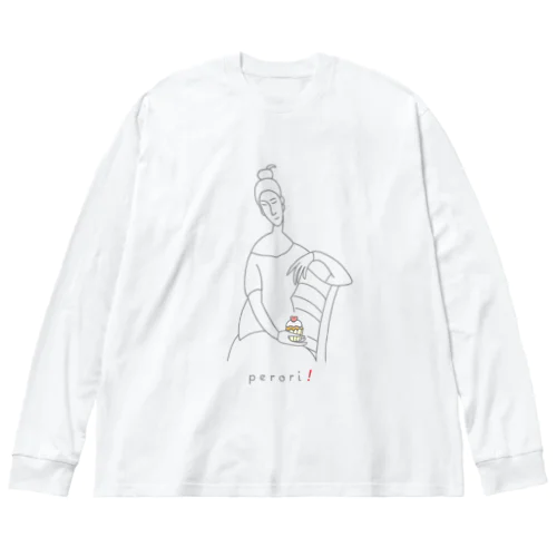 名画 × スイーツ（モディリアーニ） ビッグシルエットロングスリーブTシャツ