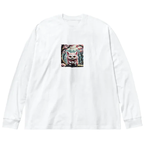 桜妖怪　ゴウカクニャ ビッグシルエットロングスリーブTシャツ