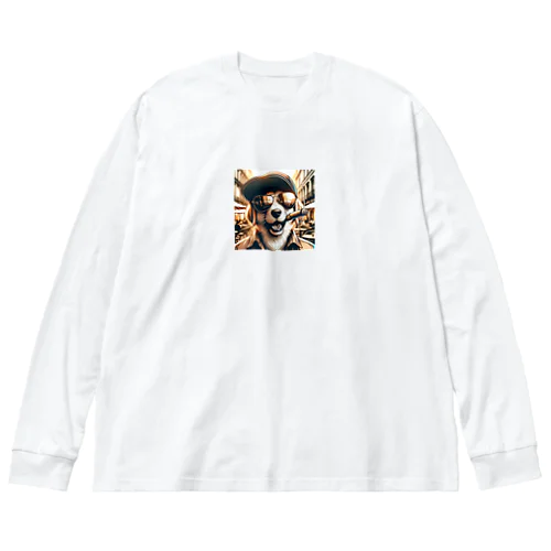 キャップ犬5 ビッグシルエットロングスリーブTシャツ