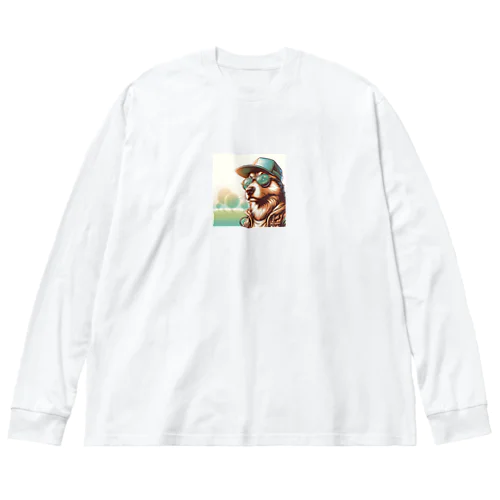 キャップ犬6 ビッグシルエットロングスリーブTシャツ