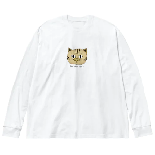 お見通し猫 ビッグシルエットロングスリーブTシャツ