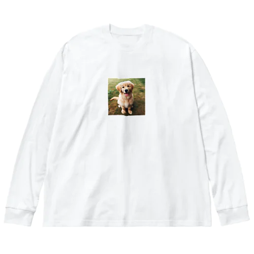 可愛い犬 ビッグシルエットロングスリーブTシャツ