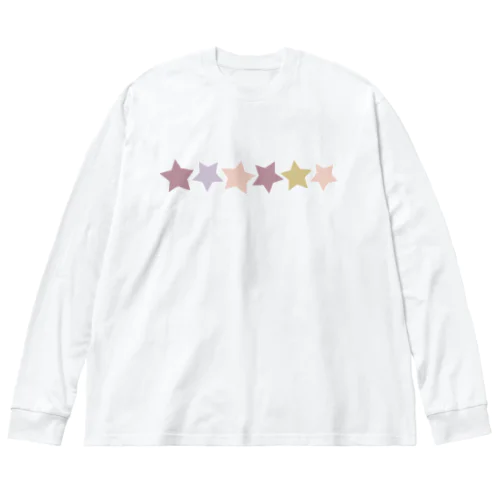 くすみカラーの星 Big Long Sleeve T-Shirt