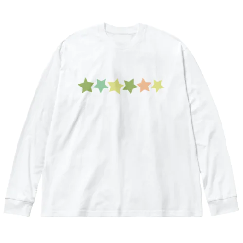 くすみカラーの星 Big Long Sleeve T-Shirt