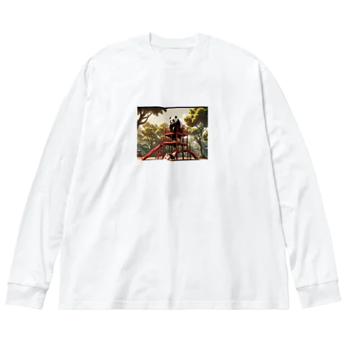 ジャングルジムに乗るパンダのアイテム Big Long Sleeve T-Shirt