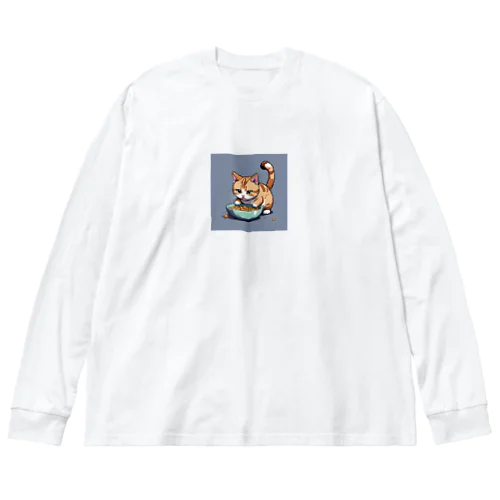 おしょくじねこ ビッグシルエットロングスリーブTシャツ