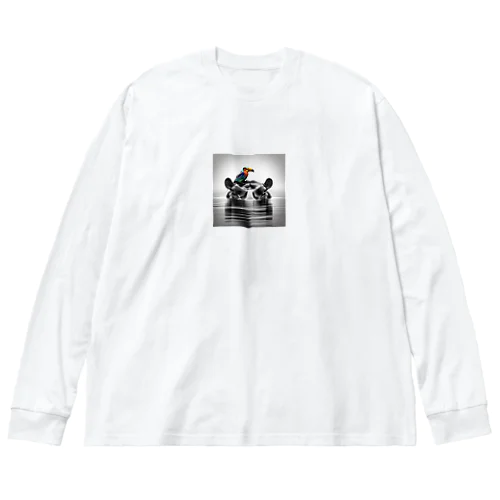 カバと小鳥の友情 Big Long Sleeve T-Shirt