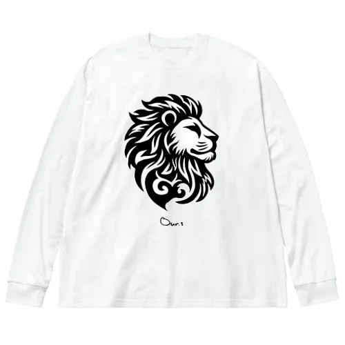 タトゥー風ライオン Big Long Sleeve T-Shirt