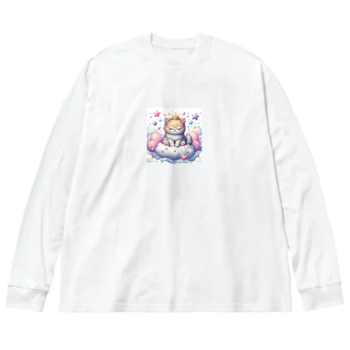 猫 ビッグシルエットロングスリーブTシャツ