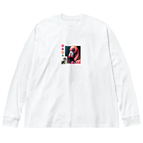 不気味で可愛いフラミンゴ001 Big Long Sleeve T-Shirt