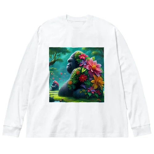 フラワーゴリラ Big Long Sleeve T-Shirt