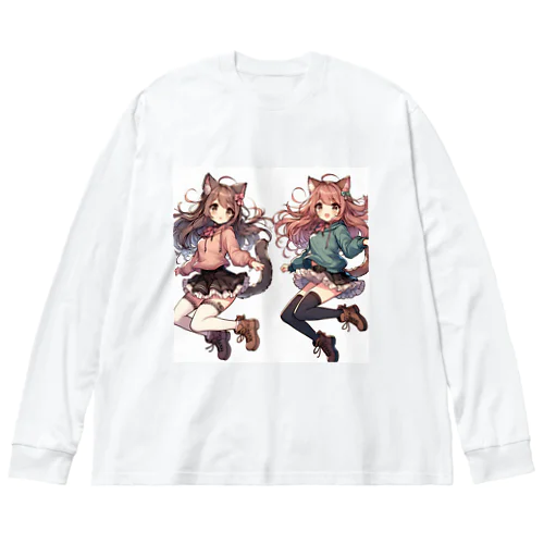 ねこニコばん ビッグシルエットロングスリーブTシャツ