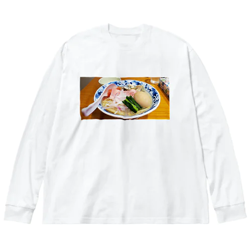 ラーメン　旨い　激うまラーメン　塩味 ビッグシルエットロングスリーブTシャツ