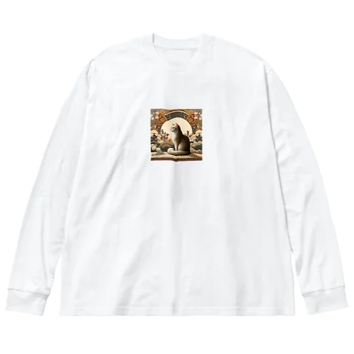 和紋様 x 猫　和の静寂 Big Long Sleeve T-Shirt