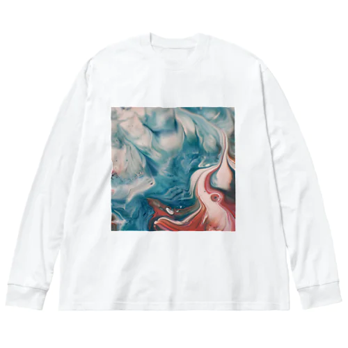 鮮やかなマーブル Big Long Sleeve T-Shirt