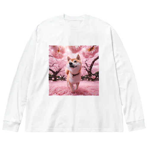 桜犬 Big Long Sleeve T-Shirt