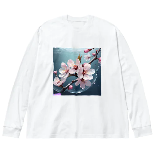 水に咲く桜 ビッグシルエットロングスリーブTシャツ