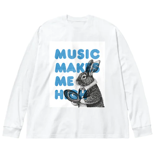 Music Makes Me High ビッグシルエットロングスリーブTシャツ