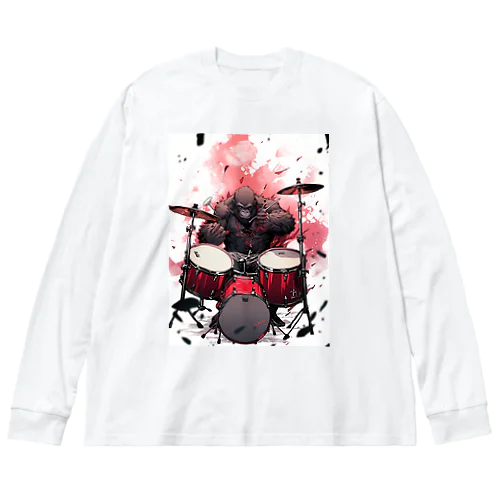 ゴリラドラマー　エンジェル717 2065 Big Long Sleeve T-Shirt