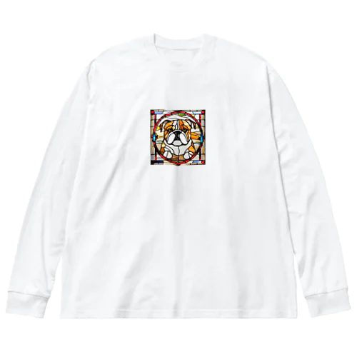 スタンドグラス風　ブルドッグ2 Big Long Sleeve T-Shirt