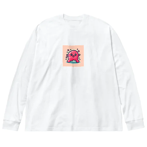 可愛いピンクスライムくん ビッグシルエットロングスリーブTシャツ