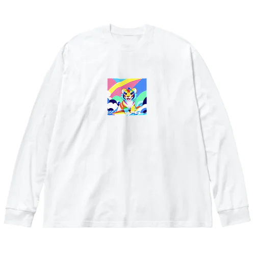 カラフルタイガーちゃんのサーフィン Big Long Sleeve T-Shirt