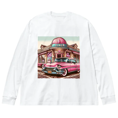 ノスタルジッククルーズ：1950年代のダイナーデート ビッグシルエットロングスリーブTシャツ