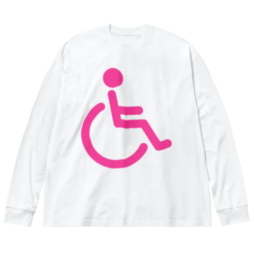 車椅子マーク（ピンク） Big Long Sleeve T-Shirt